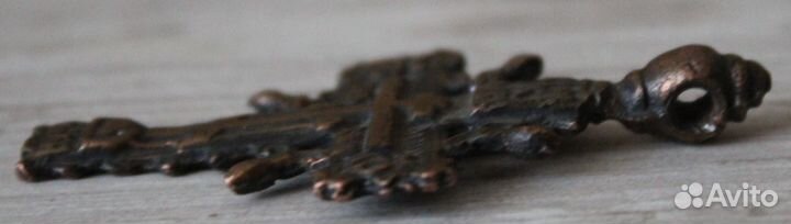 Крест нательный штурвал молитва бронза