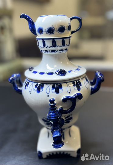 Чайник для хранения Гжель