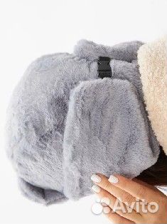 Шапка ушанка и шарф вместе плюшевые пушистые