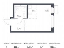 Квартира-студия, 22,2 м², 11/17 эт.