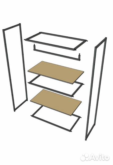 Стеллаж для одежды в стиле лофт A1790-09-чч