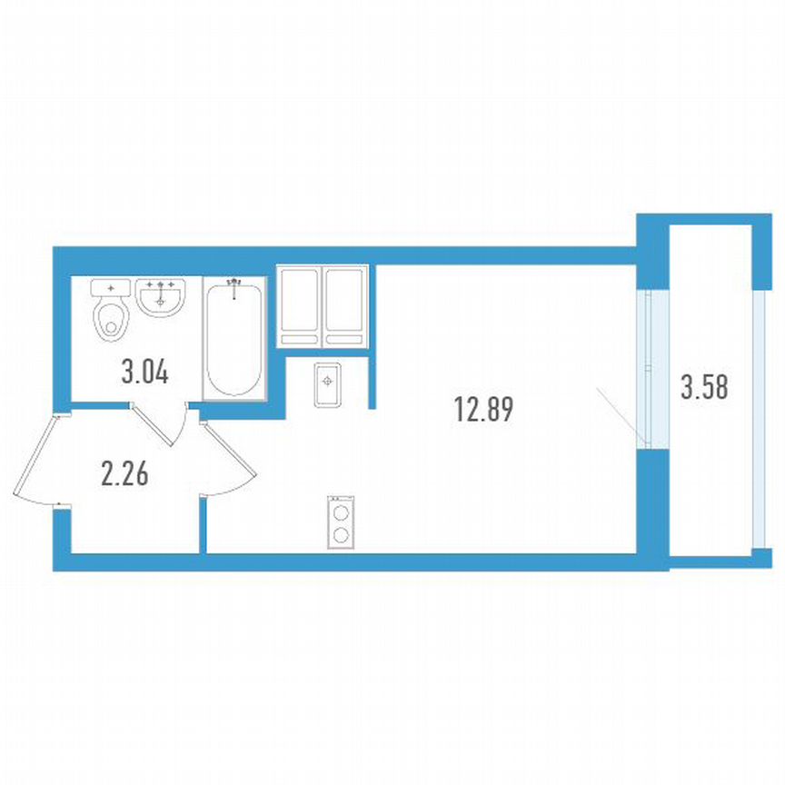 Квартира-студия, 19 м², 16/25 эт.