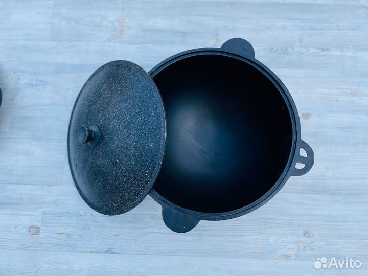 Vip чугунный казан 10 литров с крышкой в термо/окр