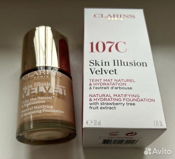 Clarins тональный крем 107C velvet новый, оригинал