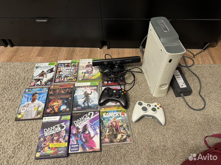 Xbox 360 LT3.0 (2 gamepad+kinect+11 игр)