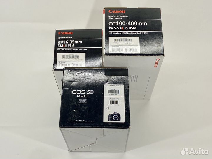 Canon 5D Mark II и Canon 16-35 2.8 (коробки от)