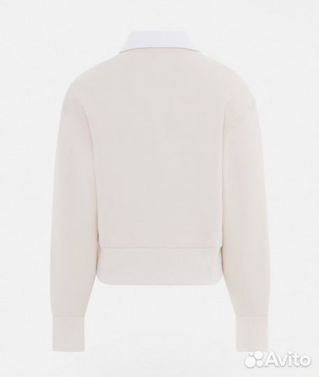 Lichi бежевый свитшот с воротником и принтом