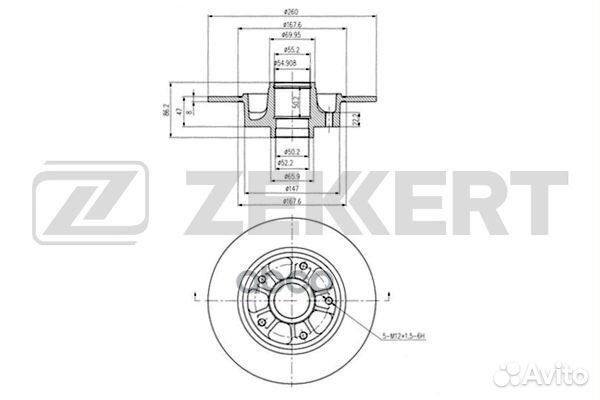 Диск торм. зад. Renault Megane III 08- bs-5877