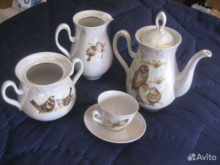 Неполный кофейный сервиз Полтавский фарфоровый з-д