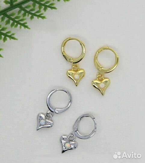 Серьги сердечки