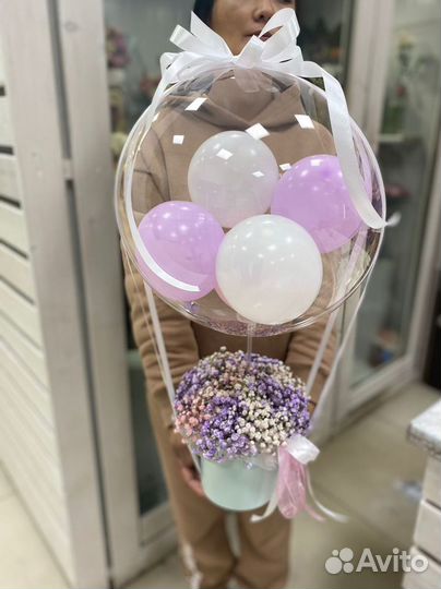 Букет цветов с шаром доставка