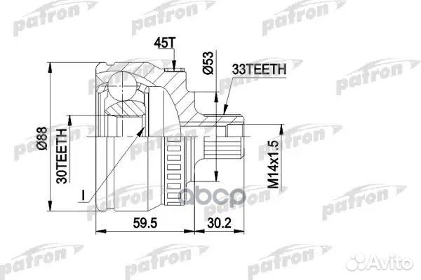 ШРУС наружн к-кт 33x53x30 ABS:45T VW: passat 96