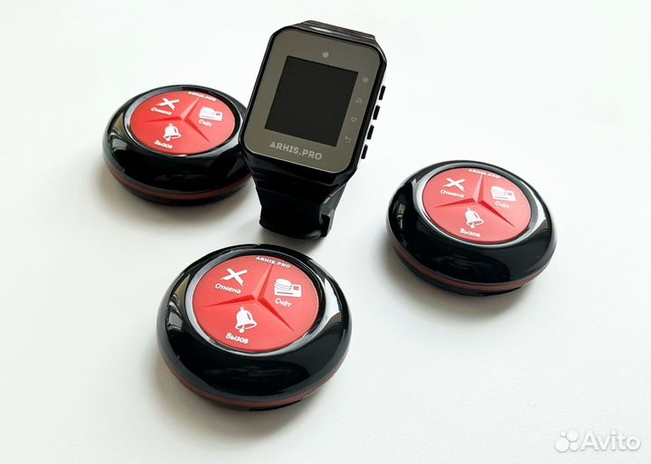 Премиальная кнопка вызова официанта и часы