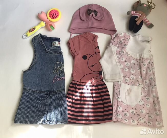 Платья 68-74 пакетом + шапочка в подарок