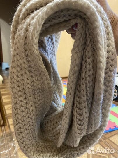 Комплект шапка и шарф-хомут женский зимний