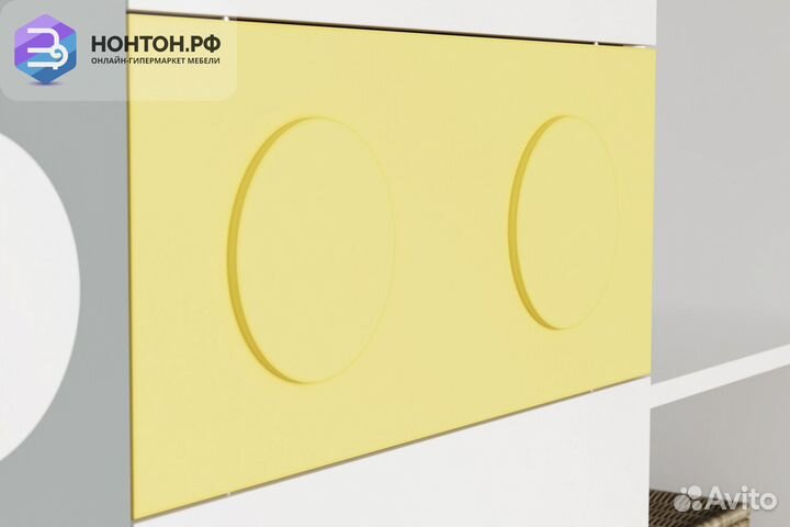 Двухъярусная кровать Кубо белый / грин грей софт