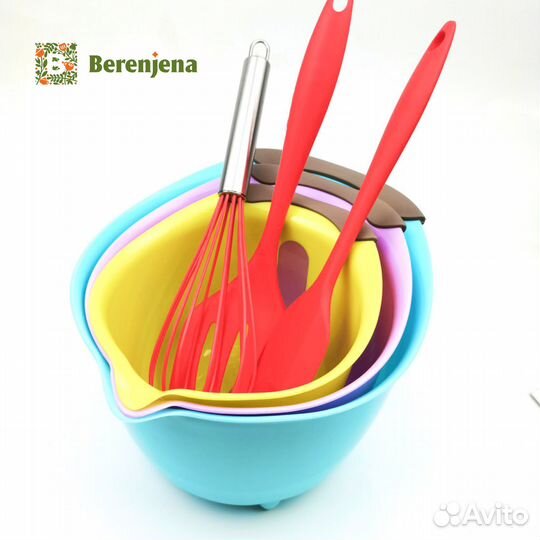 Набор посуды: дуршлаг, мерный стакан, салатник (ми