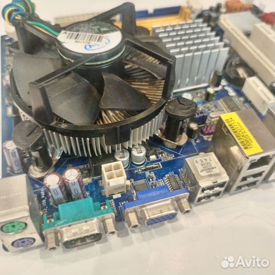 Комплект мат.плата ASRock g31m s + проц + кулер