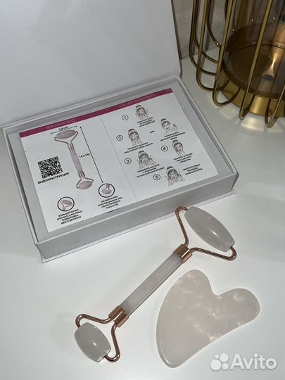 Массажер для лица. Гуаша и роллер