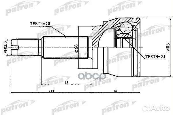 ШРУС наружный 28X60X24 ssang yong rexton II 06