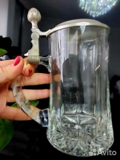 Кружка пивная. Стекло, олово. Германия