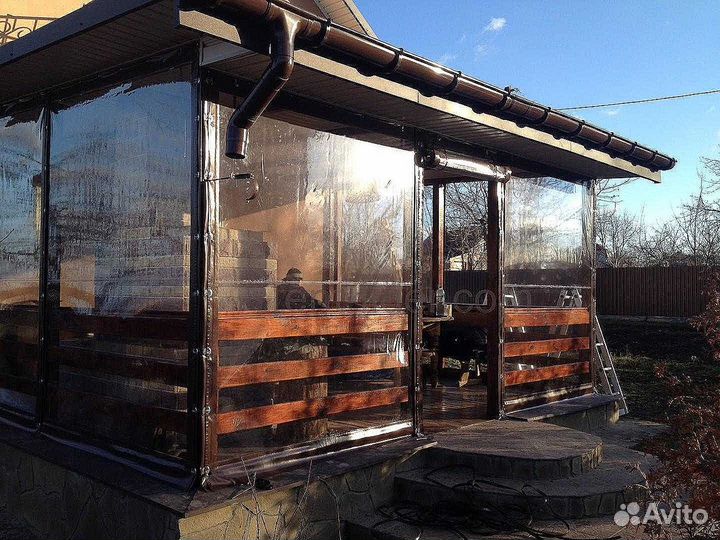 Мягкие окна для террасы, беседки, веранды под ключ