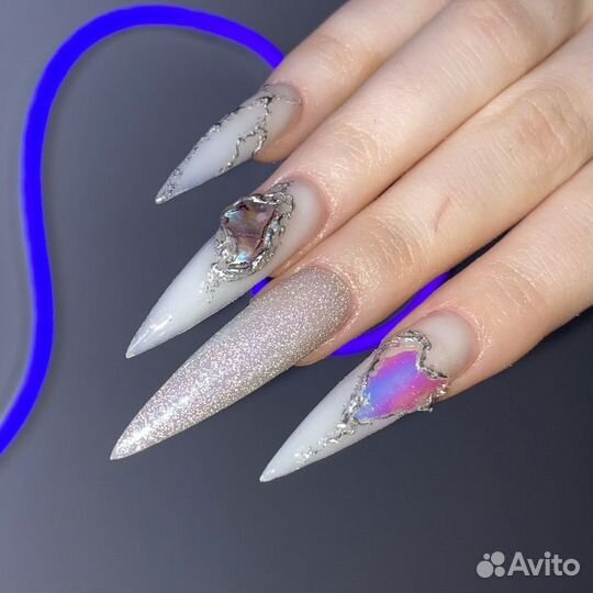 Маникюр наращивание ногтей зеленая роща