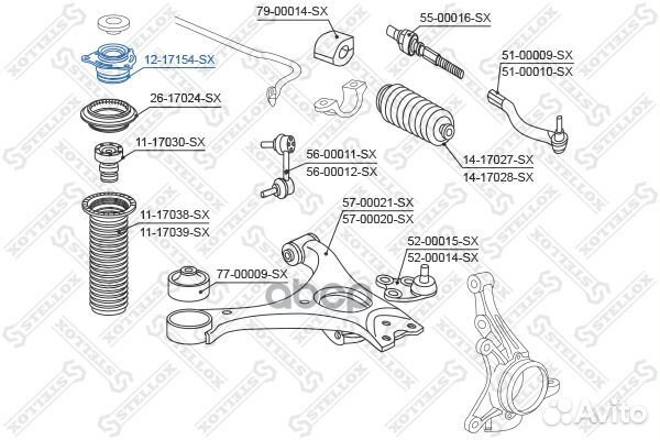 Опора амортизатора переднего Honda civic 06-12