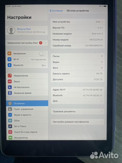 iPad mini 3 64gb wi fi