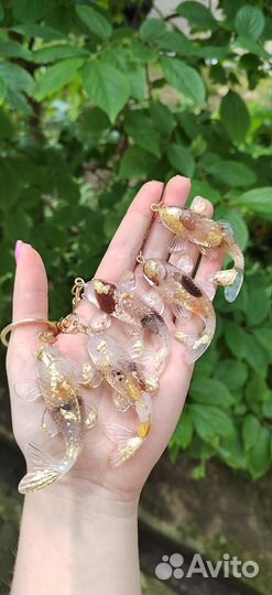 Брелок Рыбка с натуральными камнями