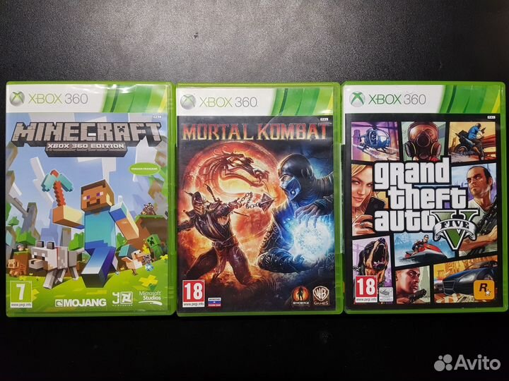 Minecraft / GTA V / Mortal Kombat MK 9 (XBox 360)
