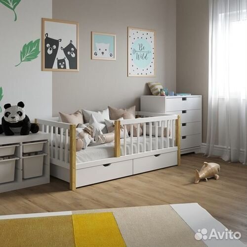 Кроватка матрешка от 2х лет с доп. местом из масси