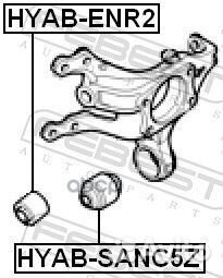 Сайлентблок цапфы зад прав/лев hyabenr2 Febest