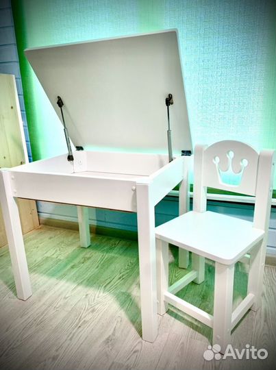Детский стол и стул из массива, новые