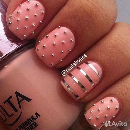 Металлические бульонки для дизайна ногтей