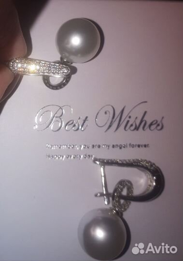 Серьги с жемчугом бижутерия