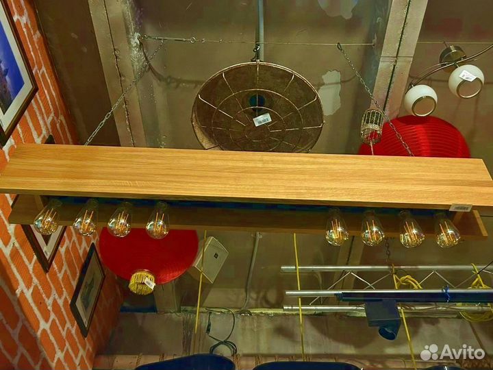 Светильник подвесной деревянный лофт