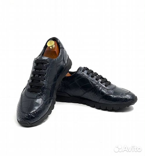 Кроссовки из кожи крокодила мужские Kiton