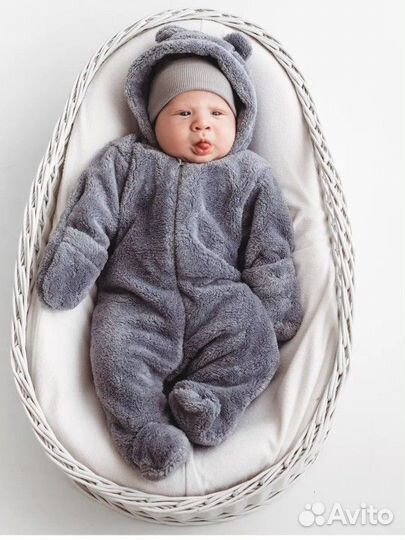Плюшевый комбинезон для новорожденных