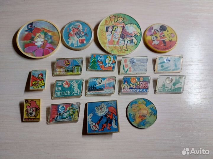 Детские значки СССР переливашки