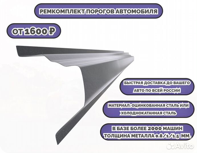 Пороги ремонтные на авто (ремкомплект)