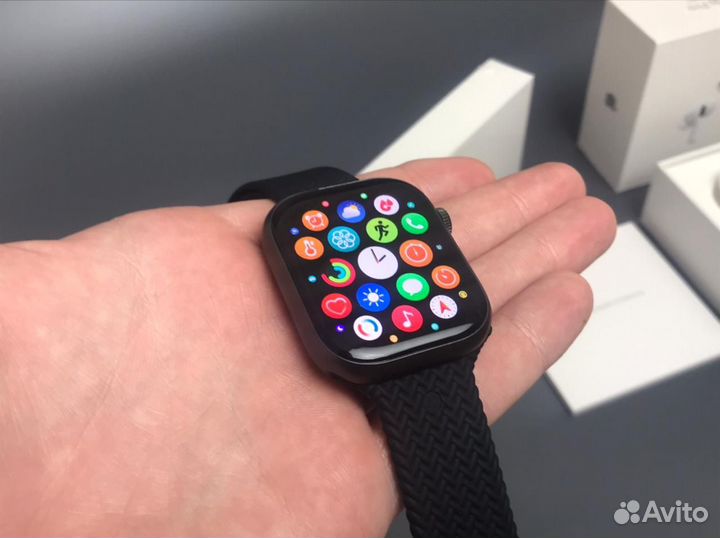 Комплект наушники AirPods Pro2+Apple Watch 9 black