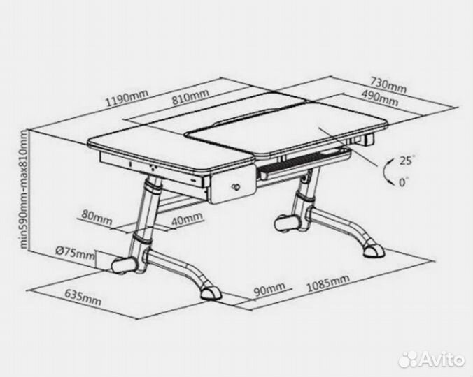 Растущая парта + кресло комплект новая
