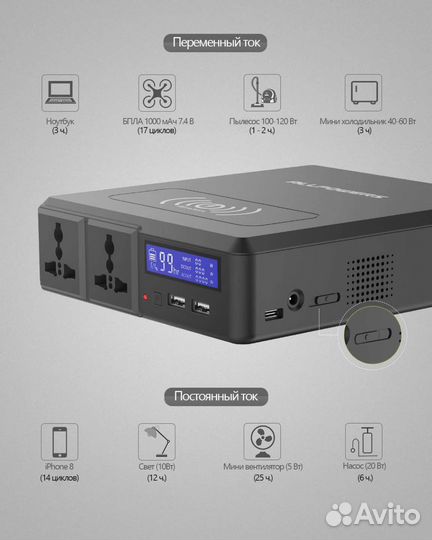 Портативная электростанция Allpowers 200вт, 220в