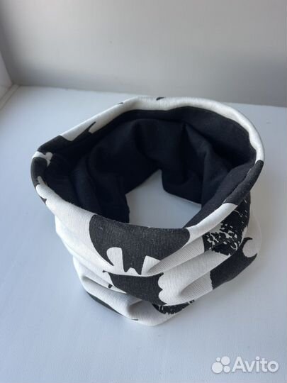 Детский шарф снуд для мальчика черный бэтмен
