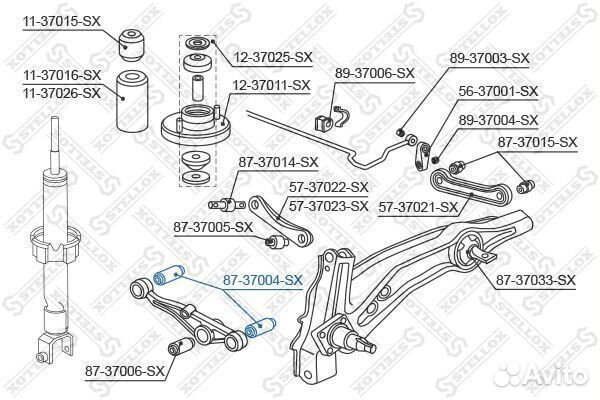 Сайлентблок зад. рычага нижн. honda civic all 87-9