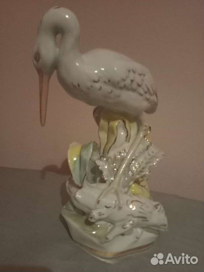 Фарфоровая статуэтка Цапля,Дулево,50 годы