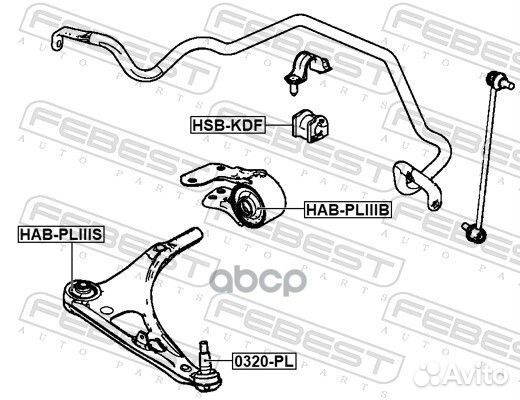 Сайлентблок передний переднего рычага habpliiis