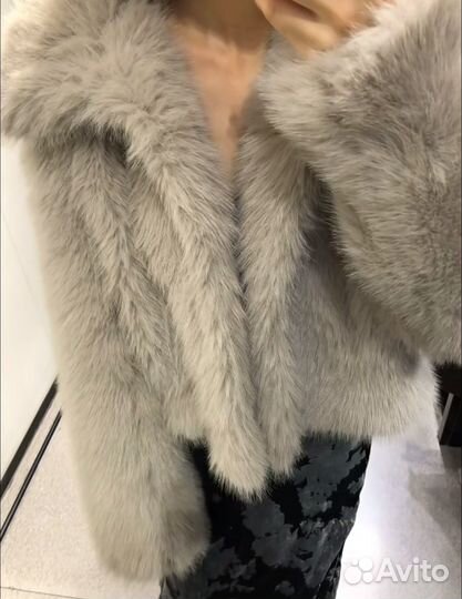 Искусственная шуба Zara Серая