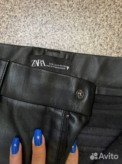 Кожаные брюки zara